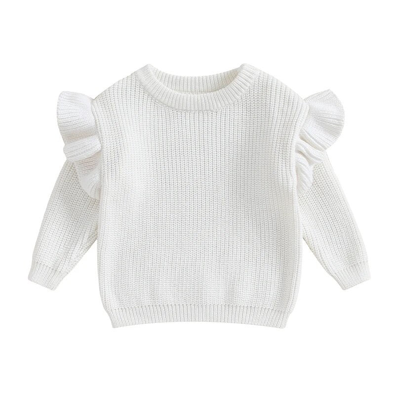 Personalized Ruffle Long Sleeve Knit
