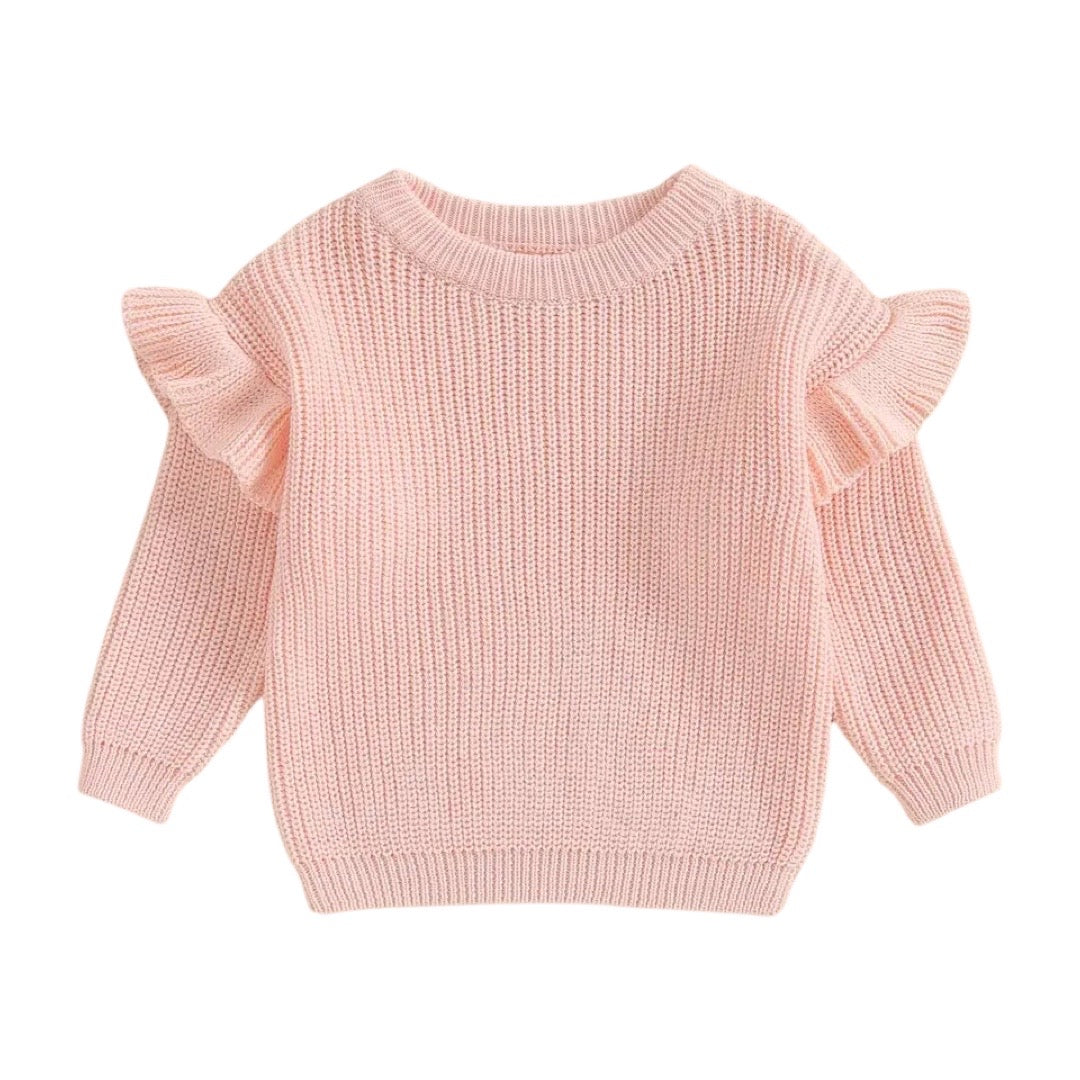 Personalized Ruffle Long Sleeve Knit