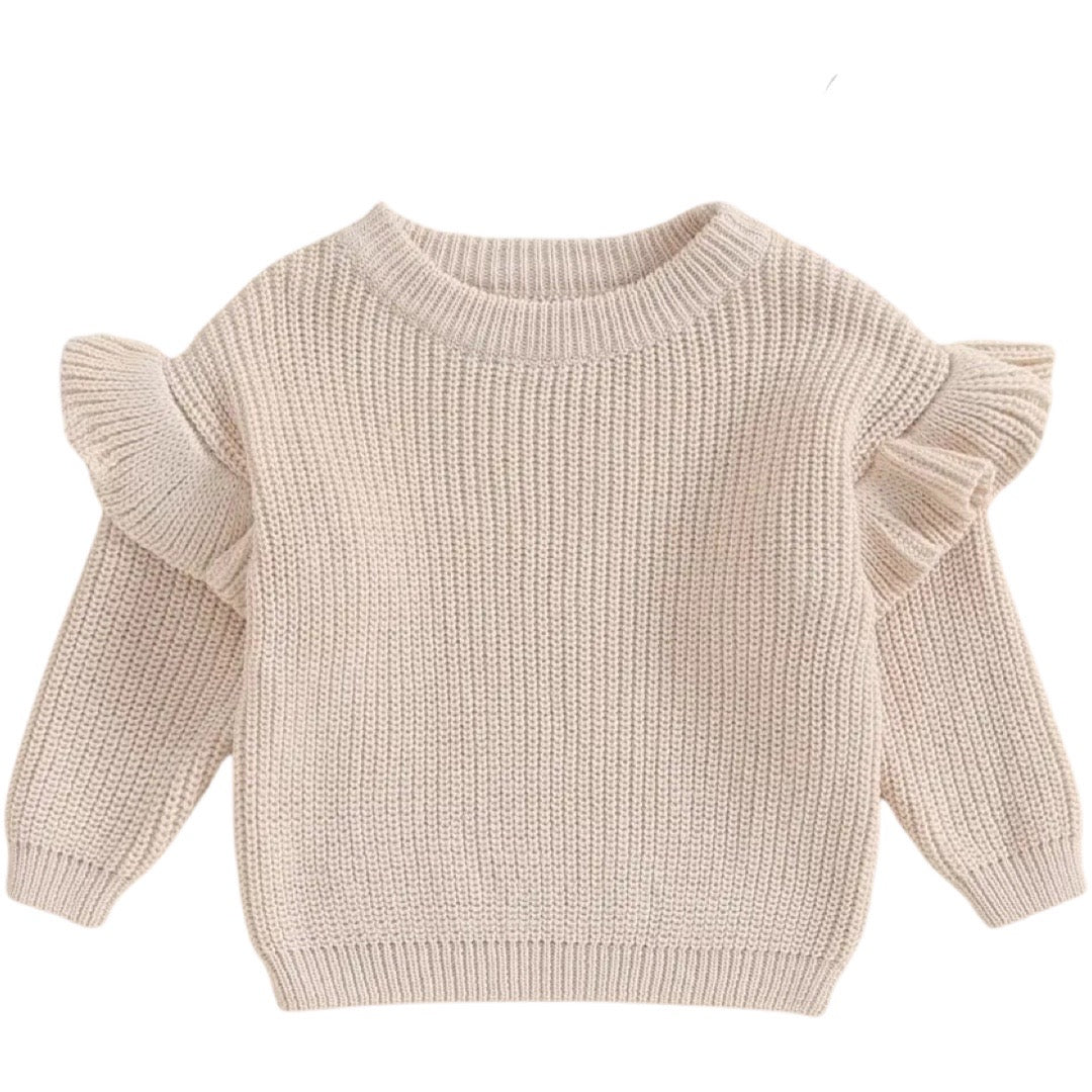 Personalized Ruffle Long Sleeve Knit