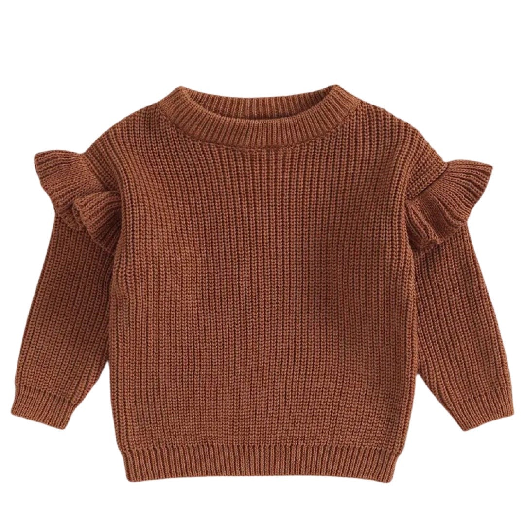 Personalized Ruffle Long Sleeve Knit