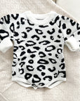 Knit Cotton Leopard Romper