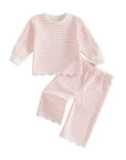 Scalloped Stripe Lounge Set