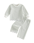 Scalloped Stripe Lounge Set