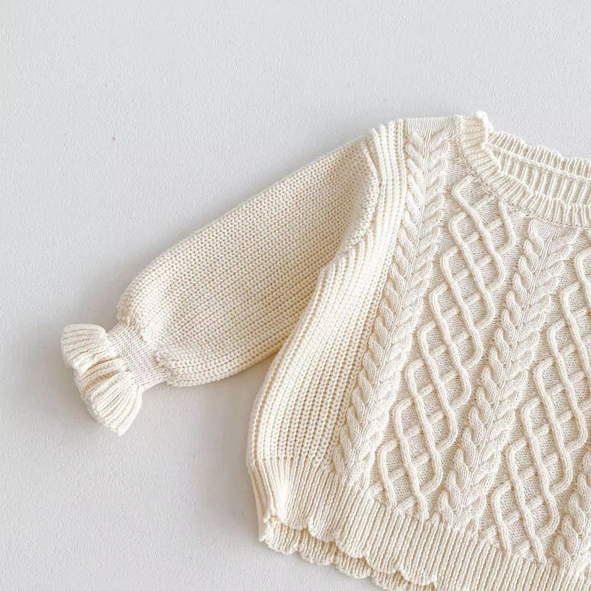 2pcs Ruffle Sweater Pants Set