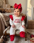 My First Christmas Ruffle Onesie Set
