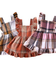 Plaid Ruffle Overall Dress