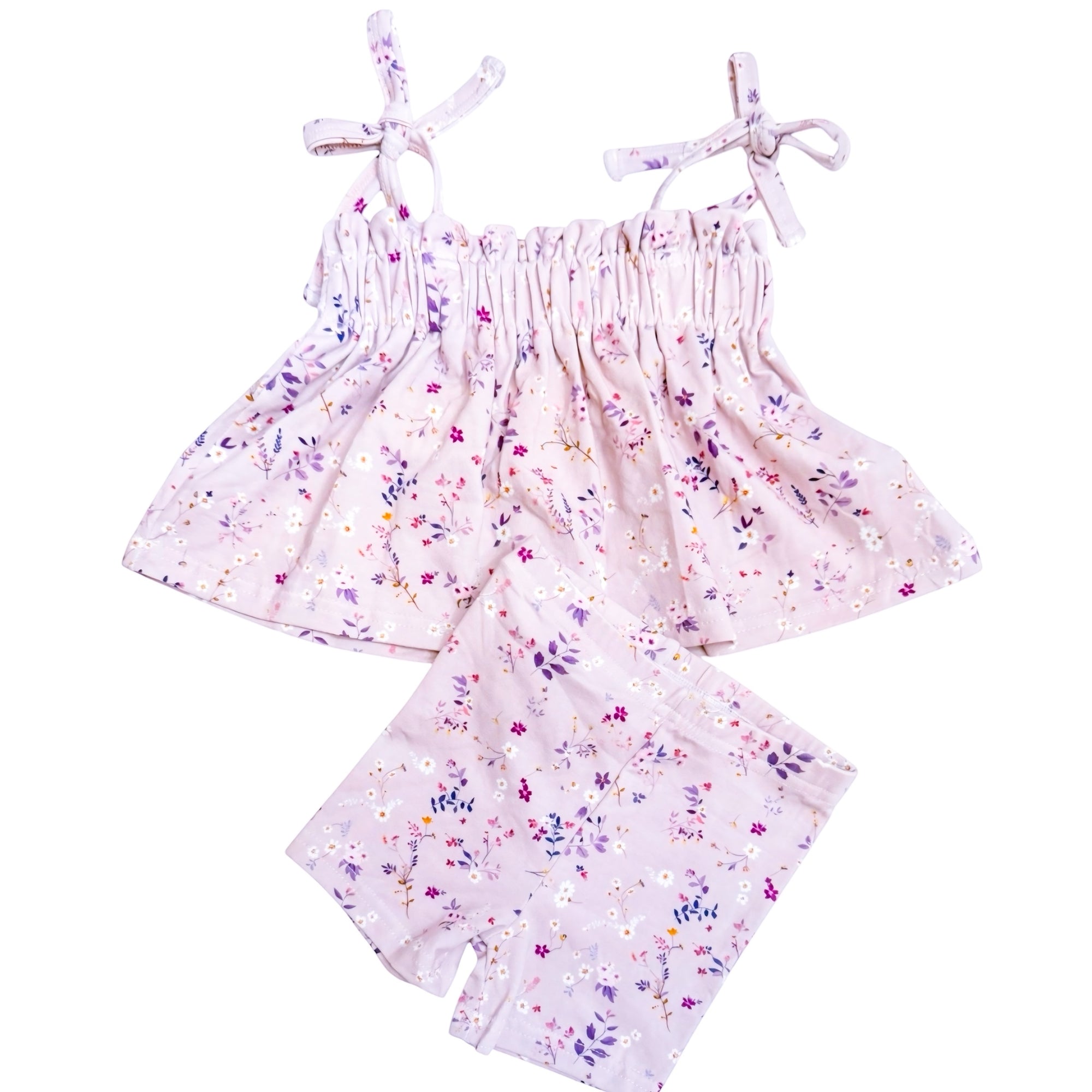 2pcs Camisole Floral Biker Shorts Set