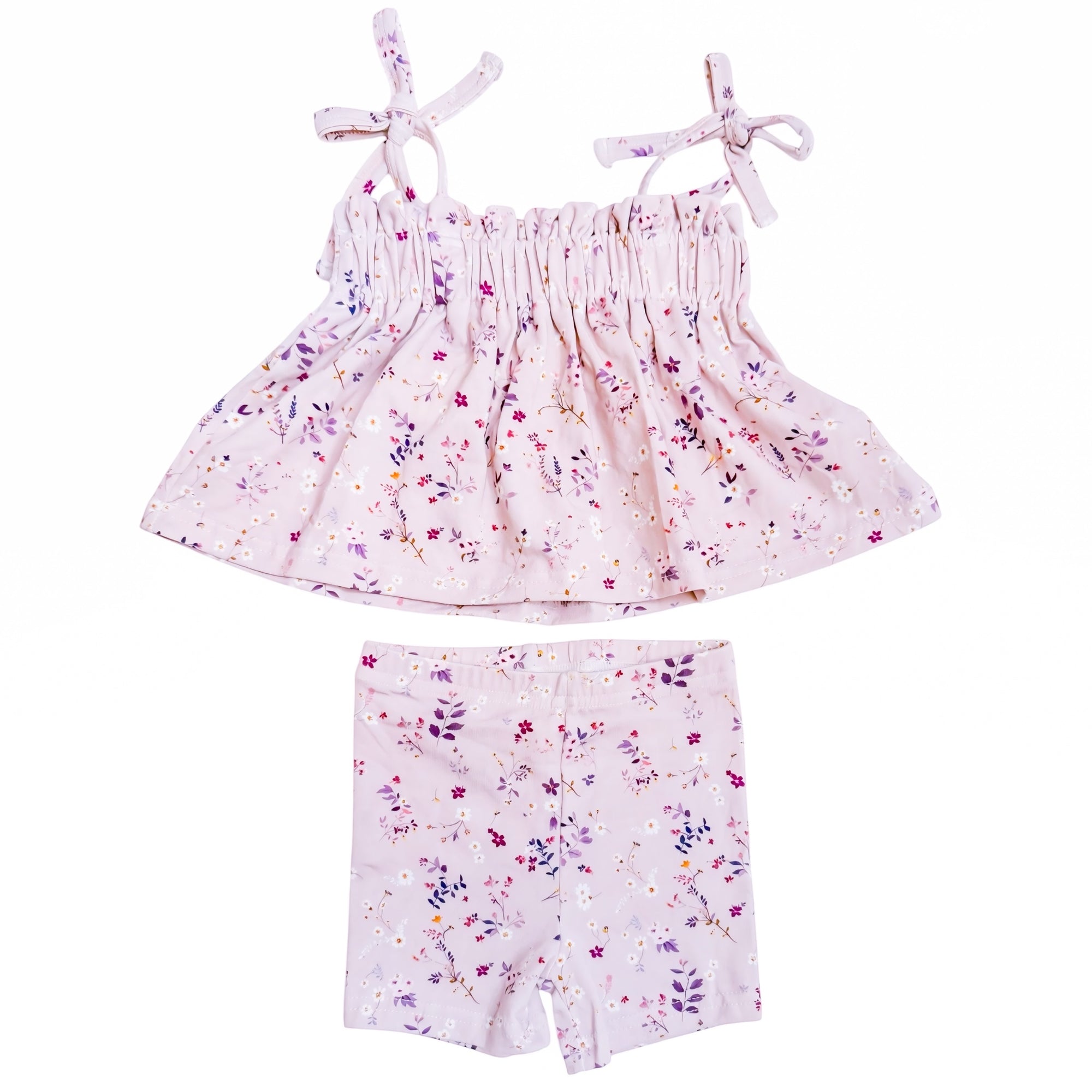 2pcs Camisole Floral Biker Shorts Set