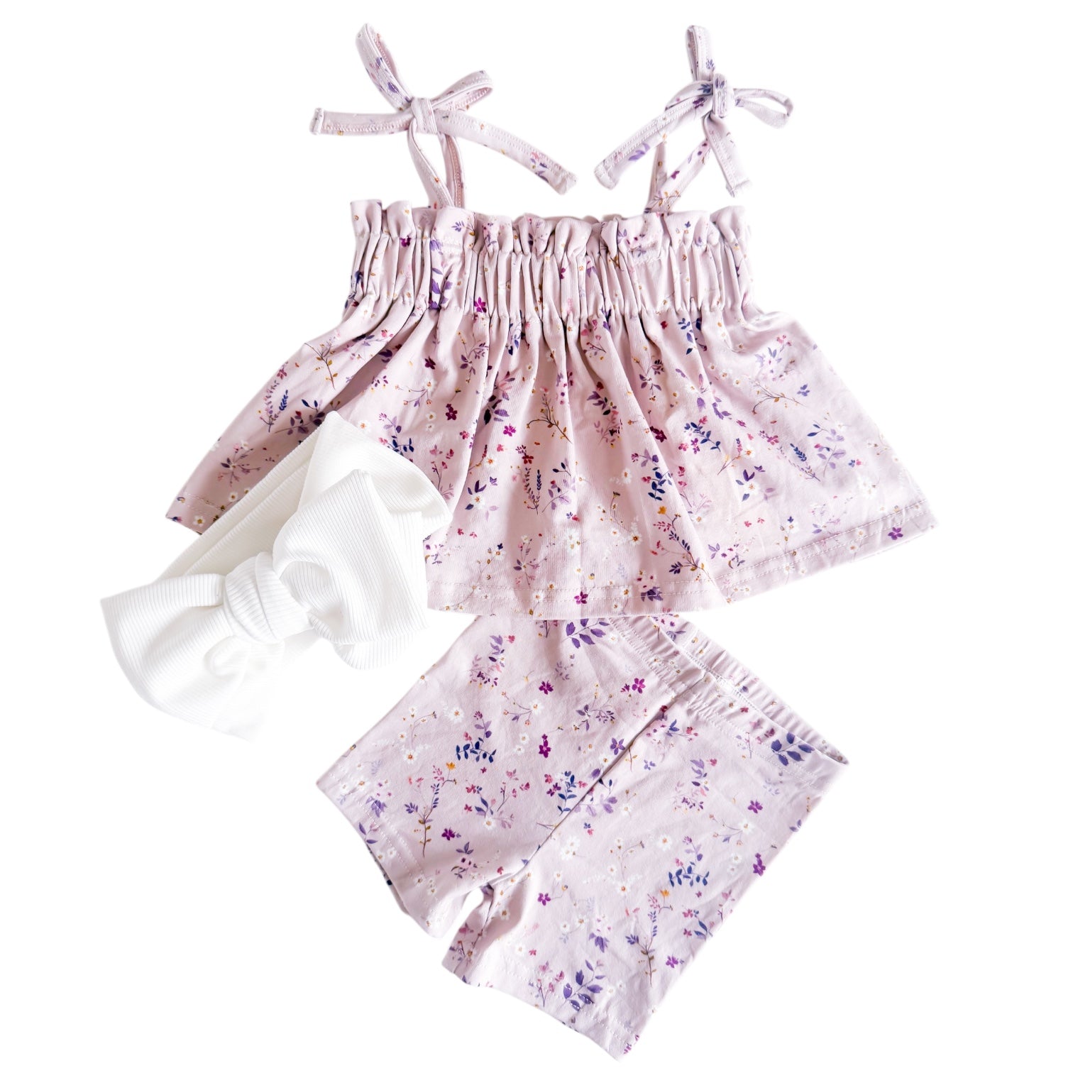2pcs Camisole Floral Biker Shorts Set