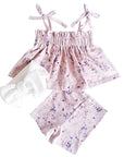 2pcs Camisole Floral Biker Shorts Set