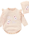 She’s Here Floral Knit Romper Set