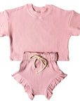 Sweet Blush Ribbed Lounge Set
