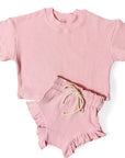 Sweet Blush Ribbed Lounge Set