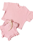 Sweet Blush Ribbed Lounge Set