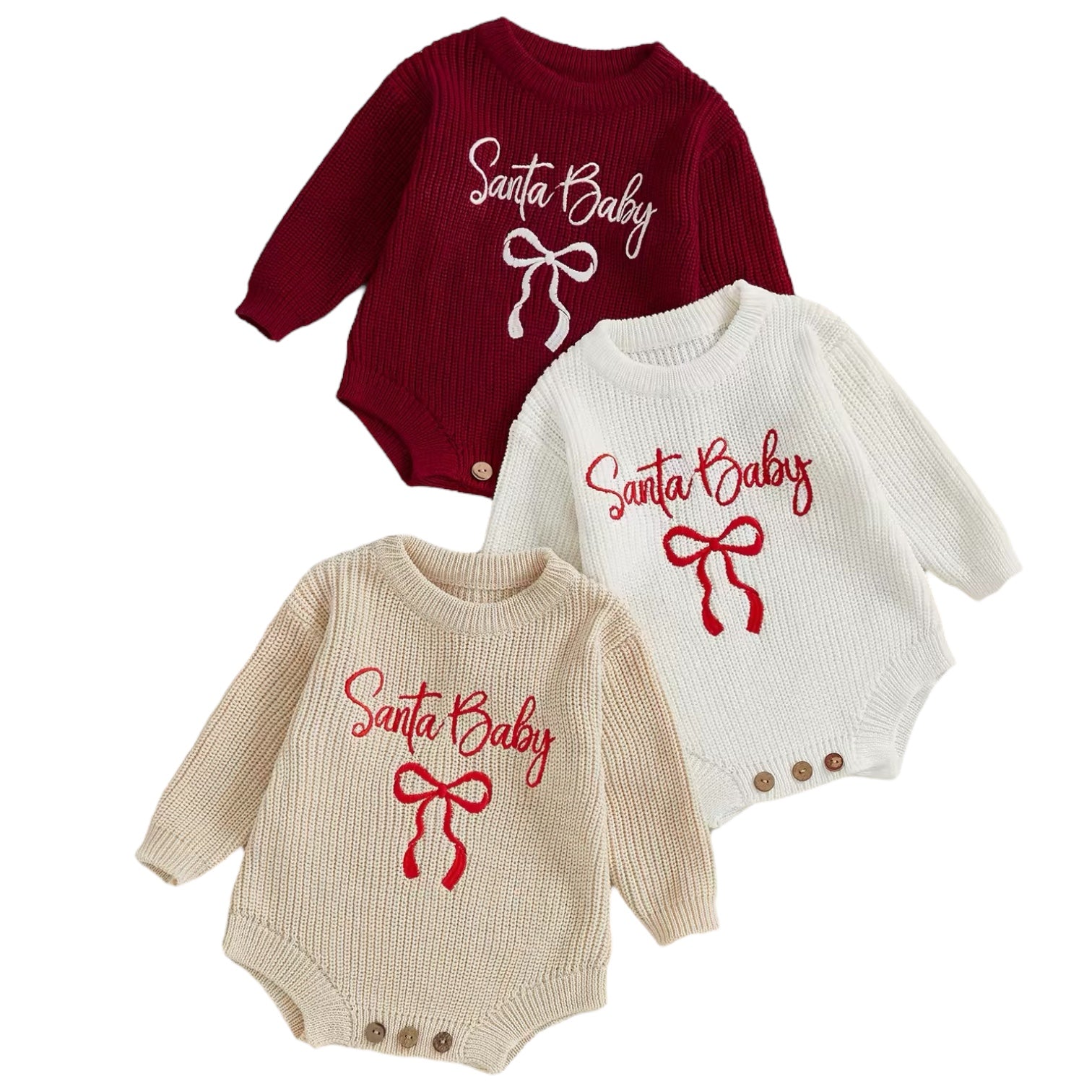 Santa Baby Sweater Romper (multiple Colors)