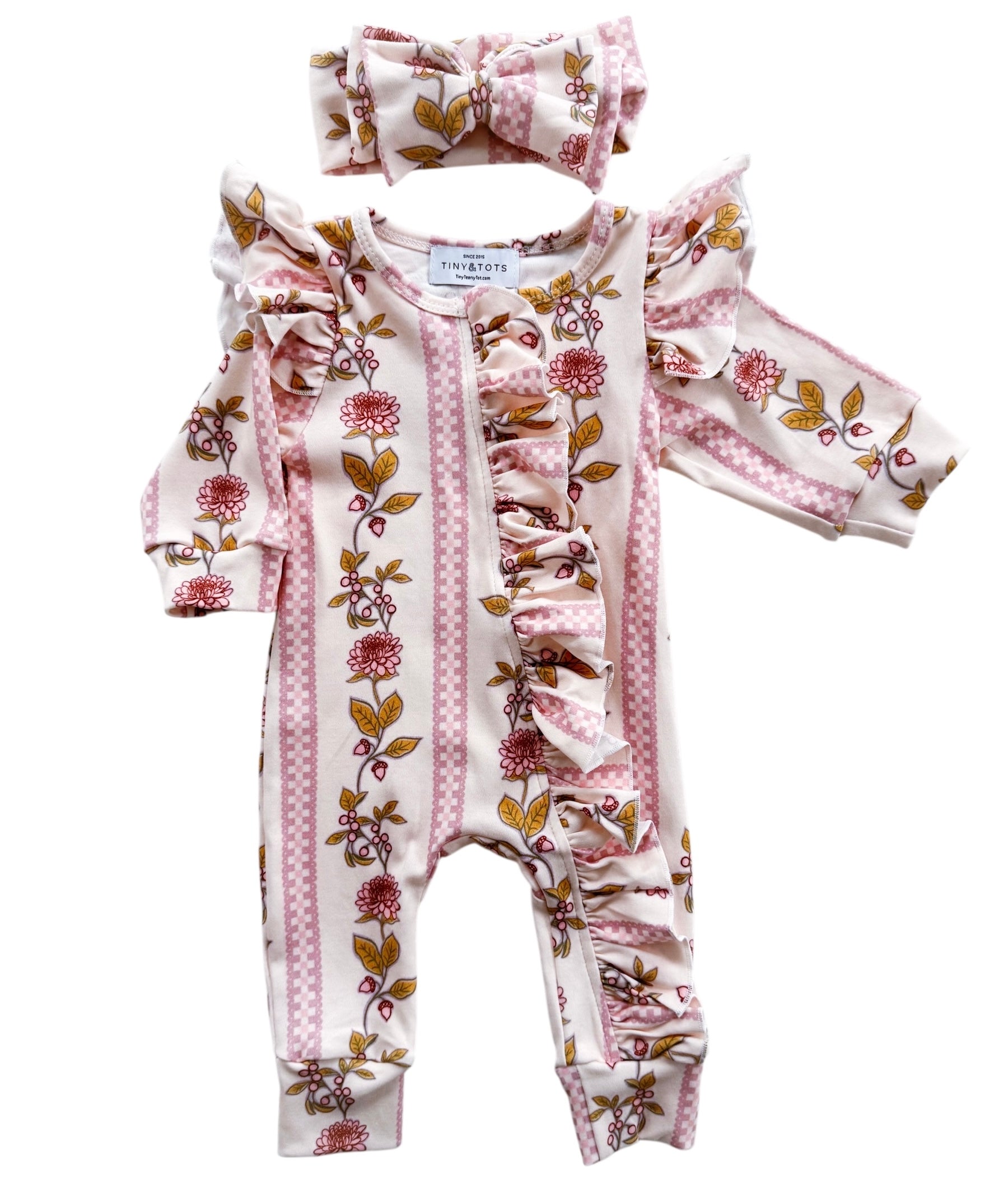 Blushing Blooms Ruffle Onesie Set
