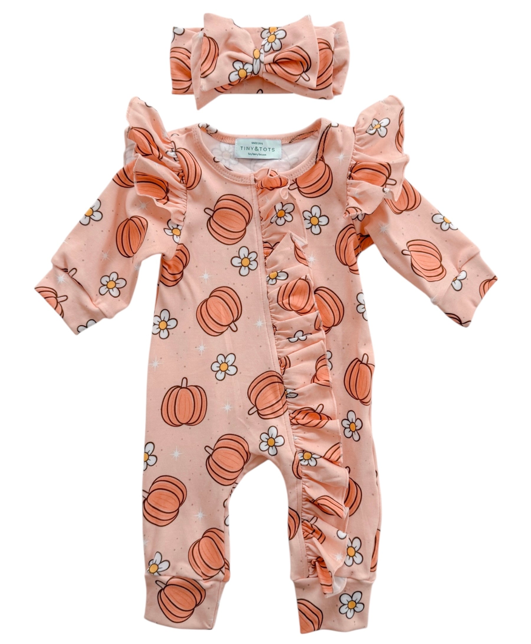 Pumpkin Patch Bloom Ruffle Onesie Set