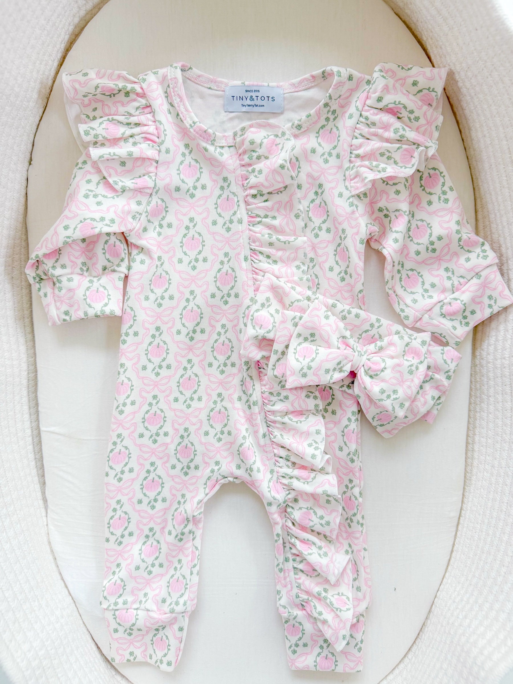 Blush & Bows Ruffle Onesie Set