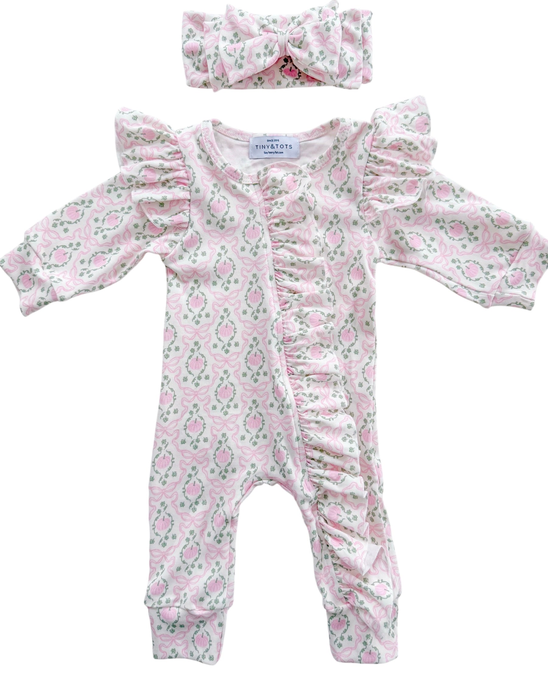 Blush & Bows Ruffle Onesie Set
