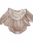 Rosé Lace Romper Dress