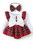Holiday Tartan Ruffle Romper Set