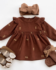 Classic Floral Corduroy Dress