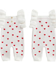Ruffle Sleeve Heart Print Jumpsuit