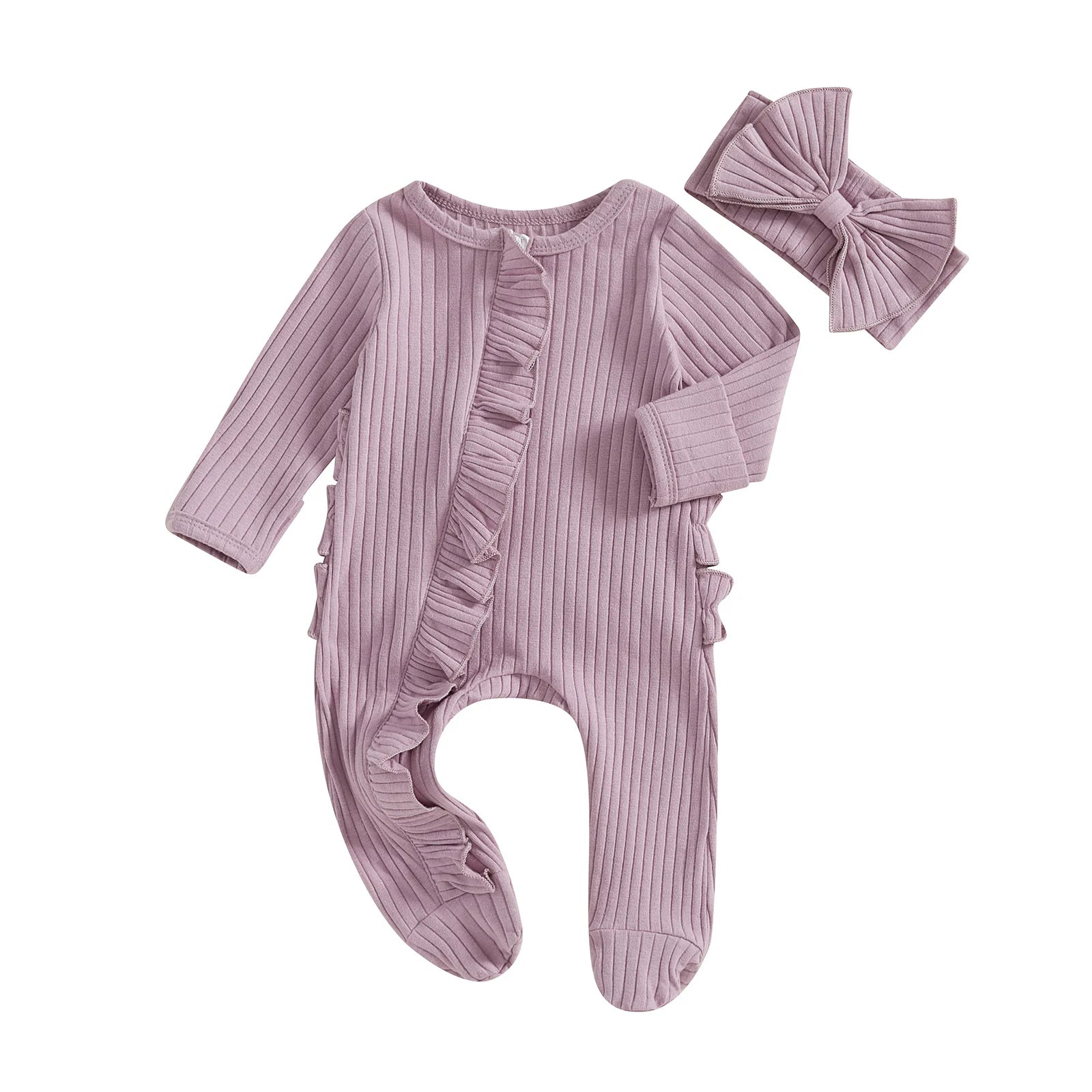 2pcs Ribbed Footie