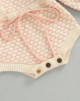 Knit Long Sleeve Pink Romper