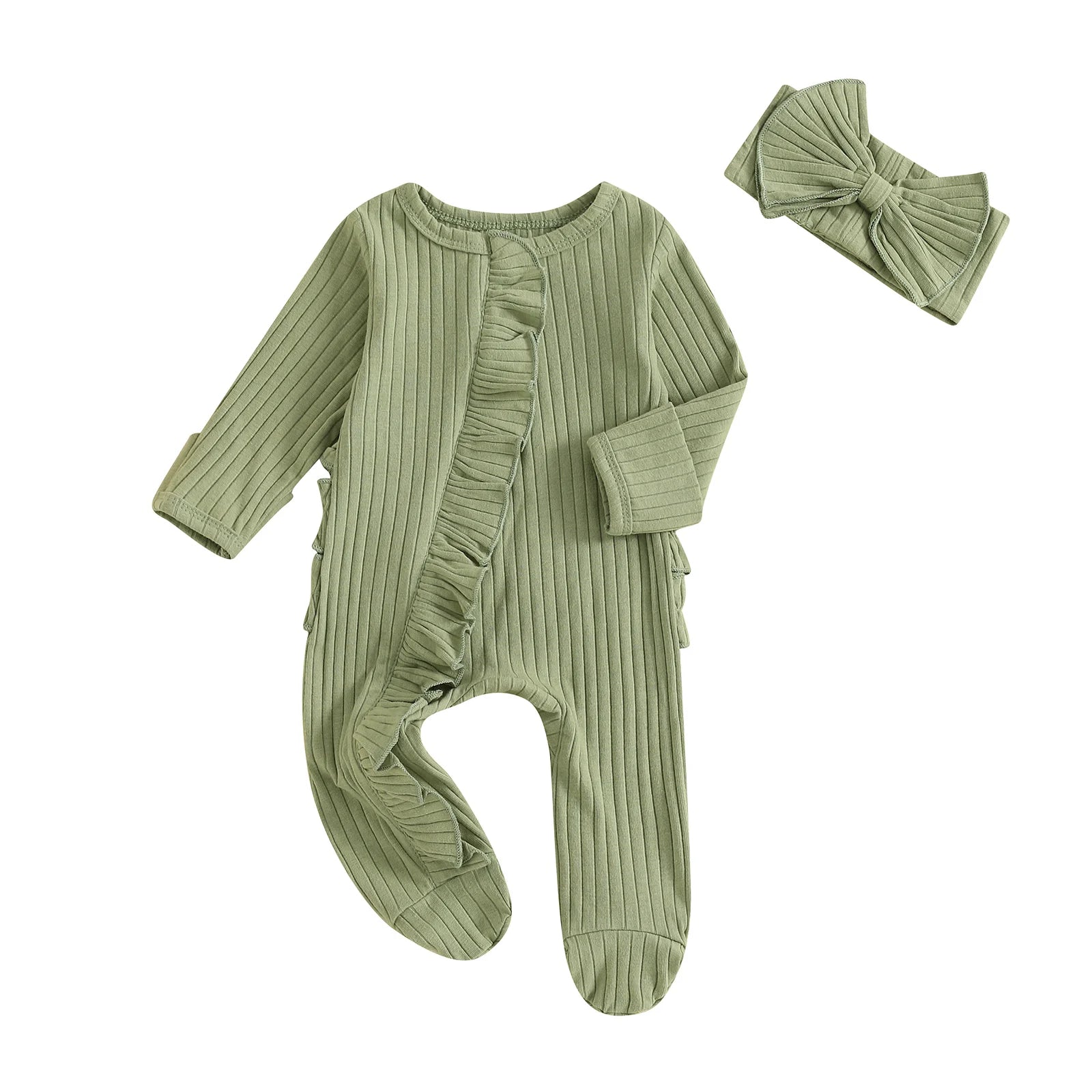2pcs Ribbed Footie