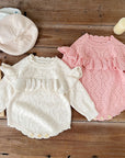 Vintage Ruffles Knitted Romper