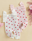 Ruffle Sleeve Heart Print Jumpsuit