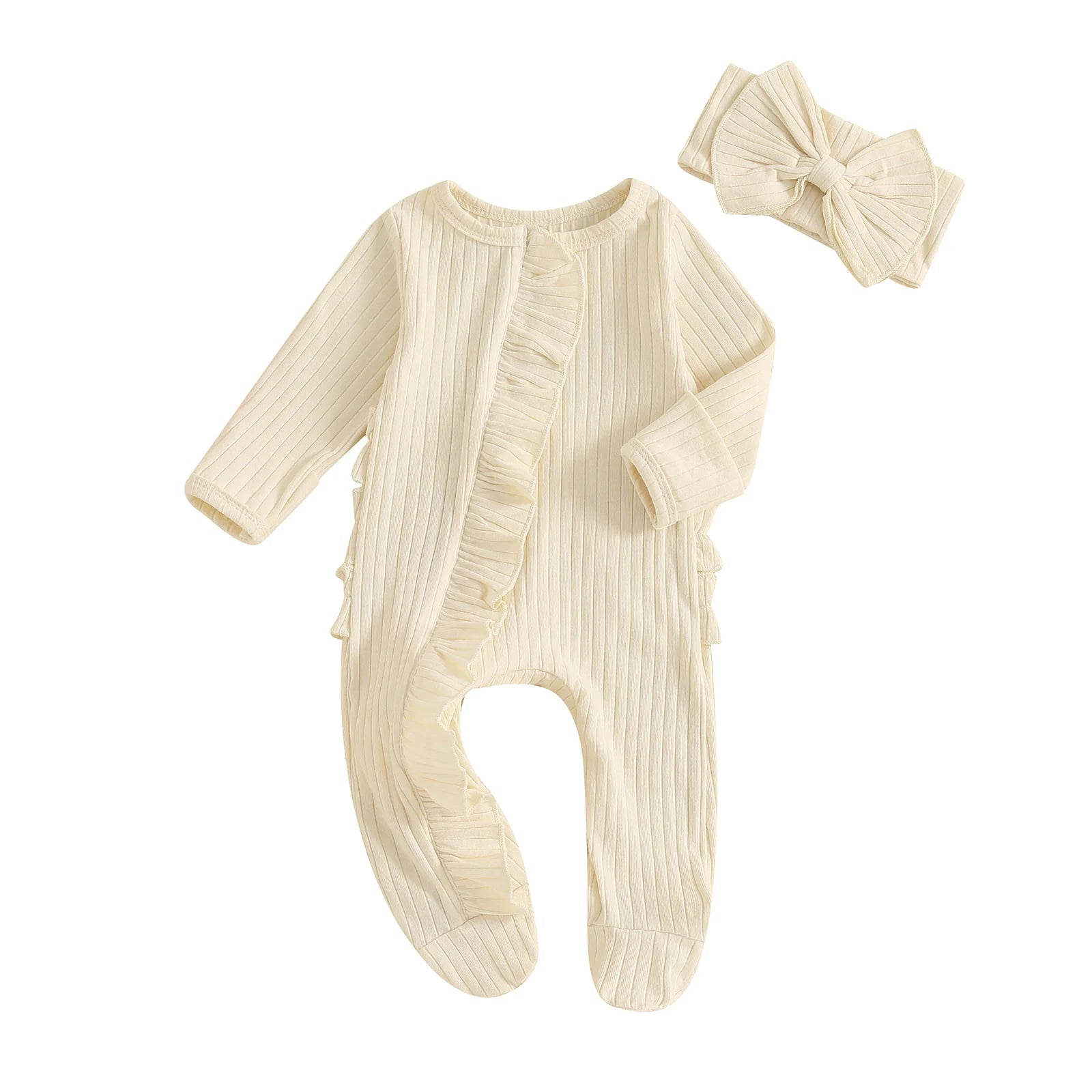 2pcs Ribbed Footie