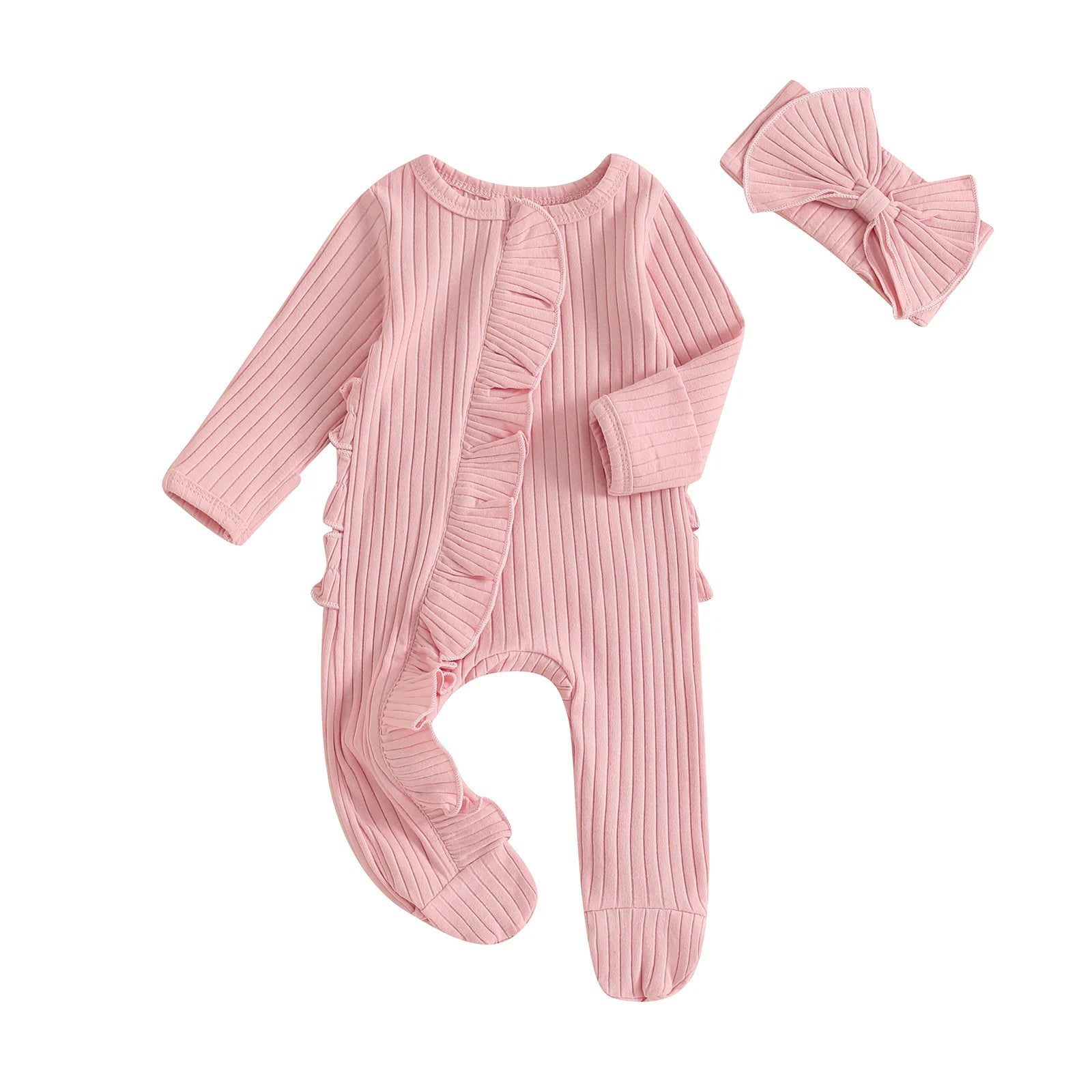 2pcs Ribbed Footie