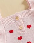 Ruffle Sleeve Heart Print Jumpsuit