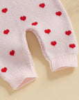 Ruffle Sleeve Heart Print Jumpsuit