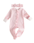 Gingham Ruffle Footie + Matching Bow