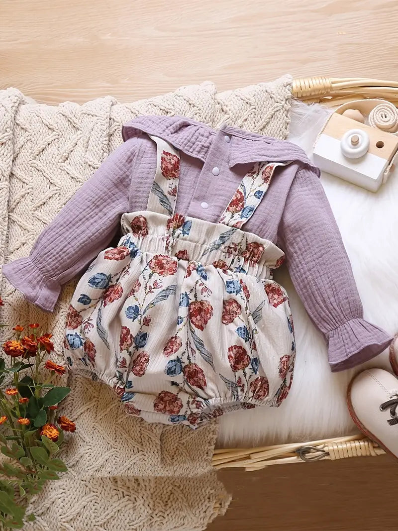 Floral Bowknot Romper