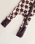 Black Daisies Bamboo Footie