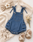 Willow Denim Ruffle Romper