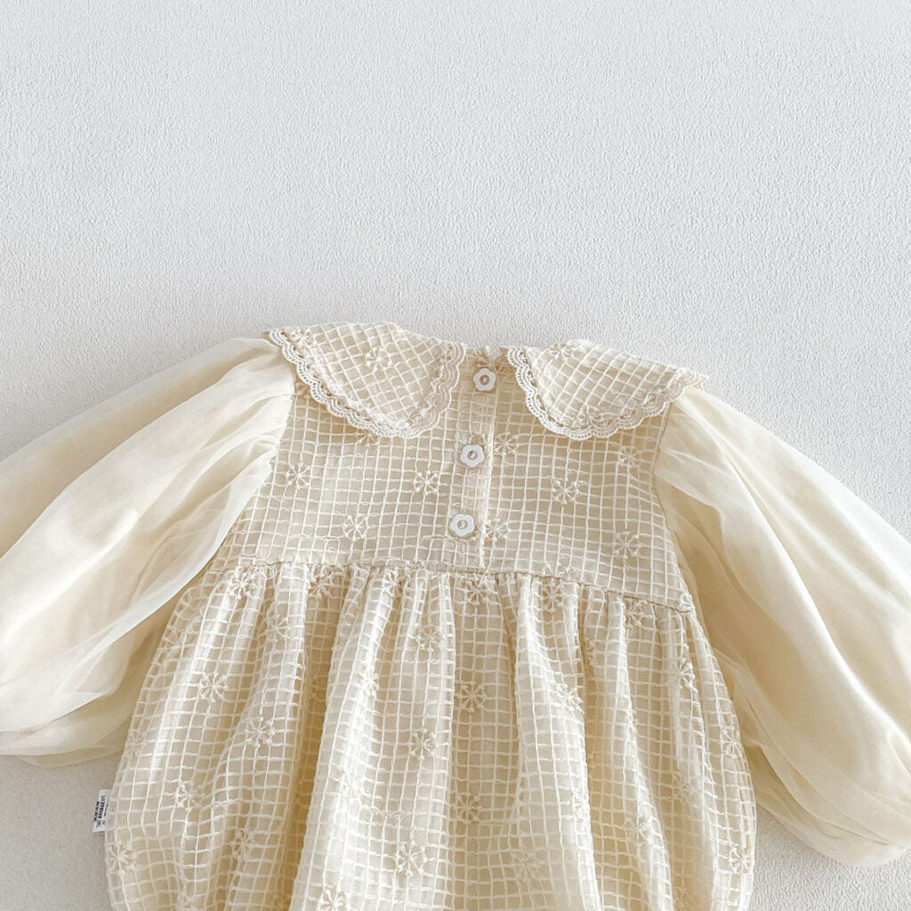 Eloise Lace Bow Bubble Romper