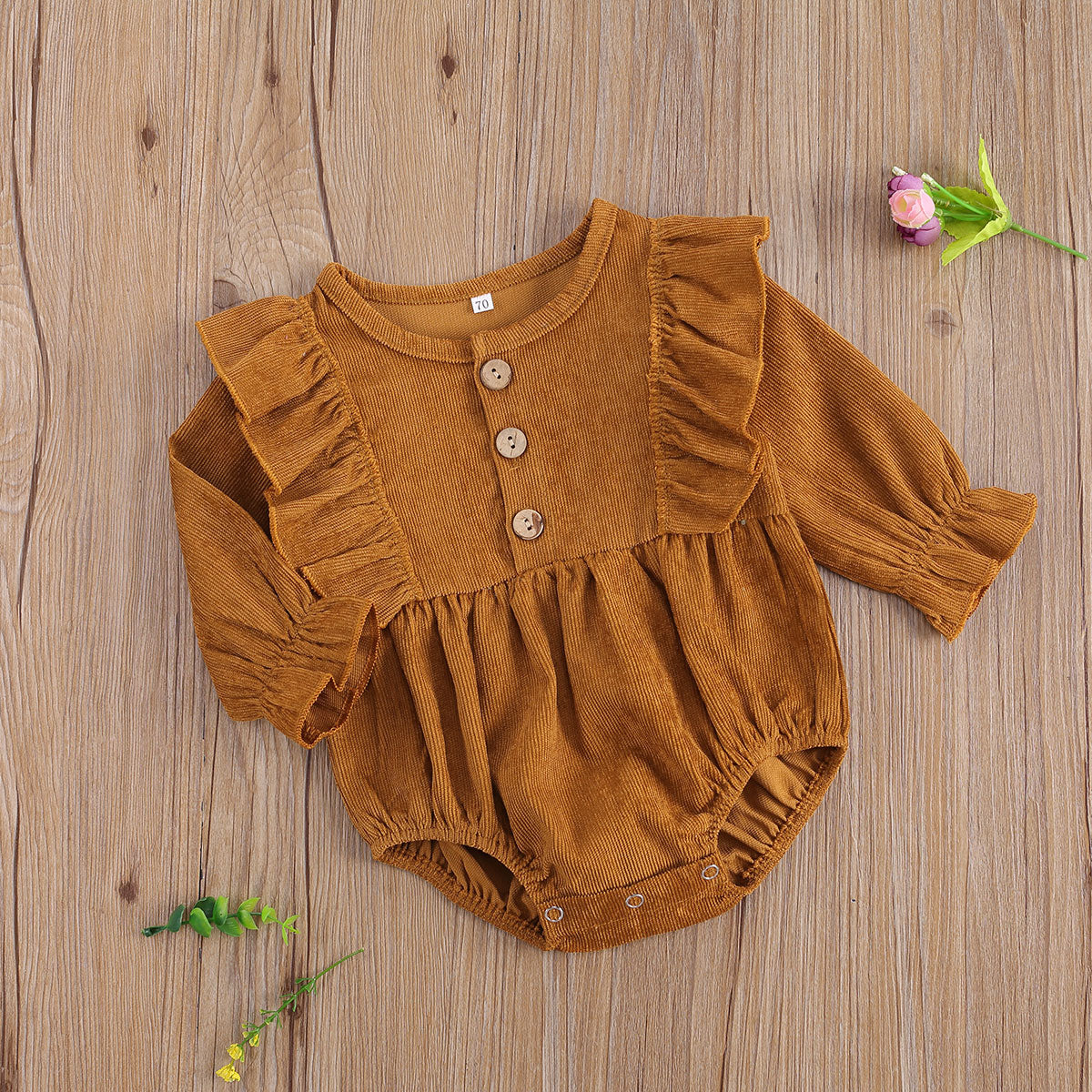 Corduroy Ruffled Romper