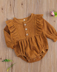 Corduroy Ruffled Romper