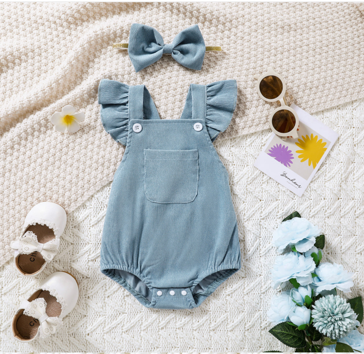 Corduroy Ruffle Romper