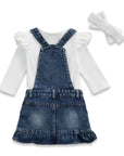 Denim Suspender Skirt Set