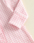 Gingham Ruffle Footie + Matching Bow