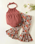 2pcs Halter Floral Bell Set