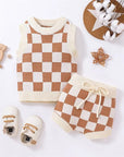 Checkerboard Knit Set