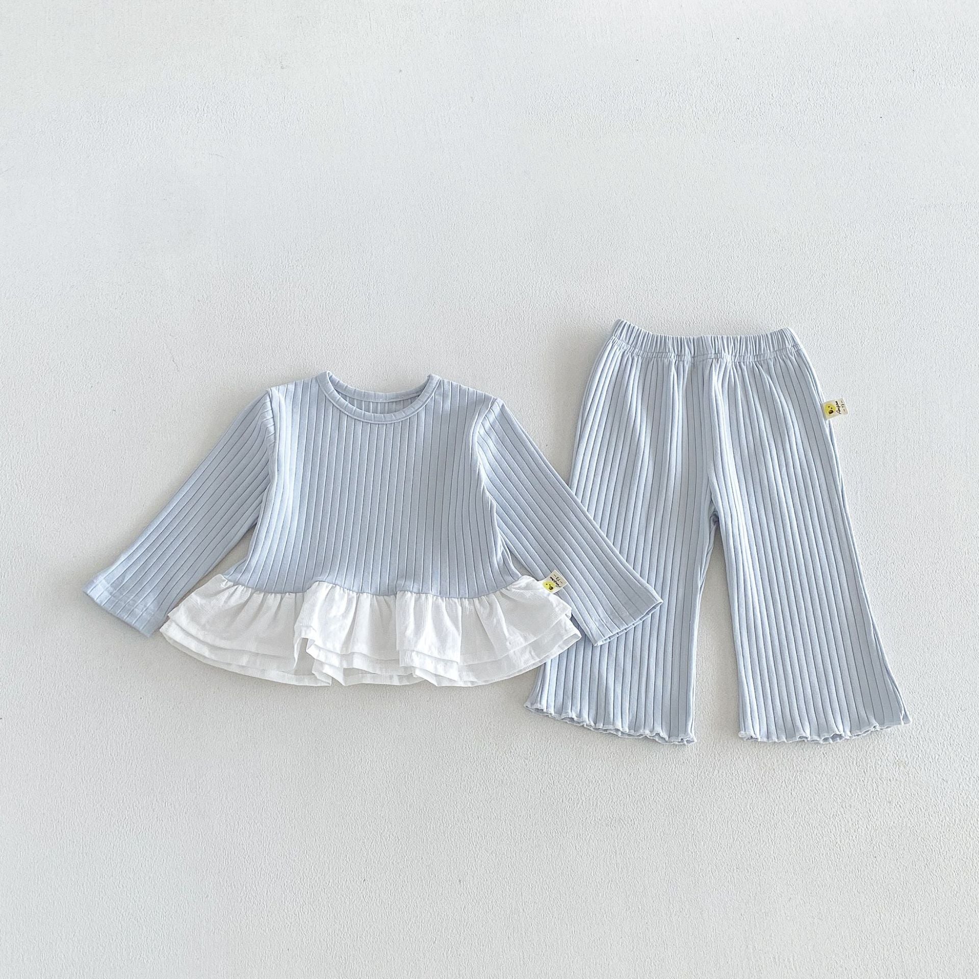 Cozy Bloom Ribbed Ruffle Lounge Set