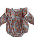 Vintage Floral Ruffle Bubble Romper